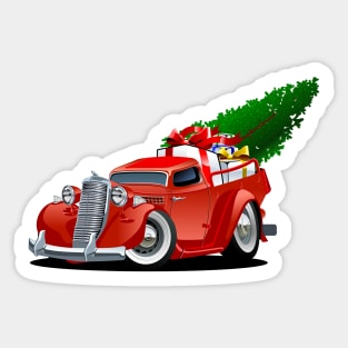 Cartoon christmas truck Sticker